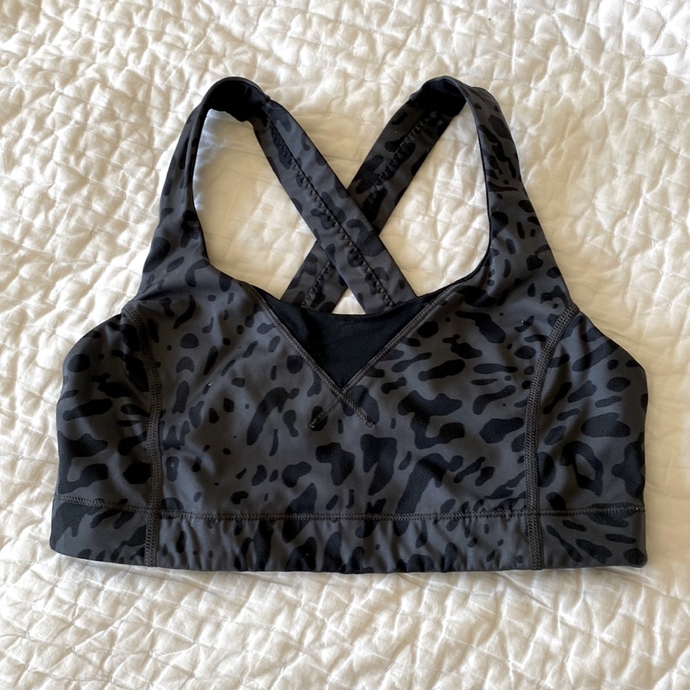 Lululemon black cheetah print bra